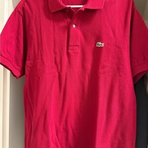 Lacoste Vibrant Dark Red polo. Size 5. Pre owned. In good condition.